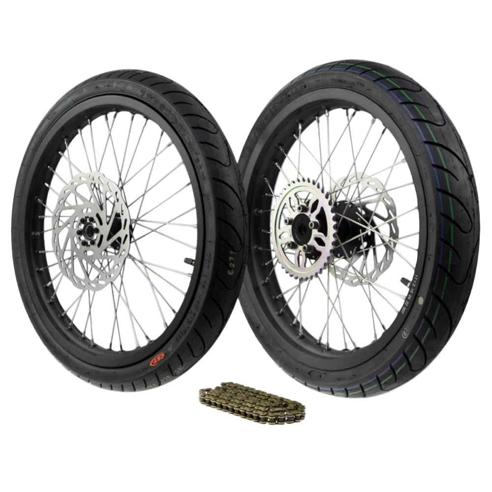 Complete 17″ Super Wheel Set for Talaria Sting MX4 / XXX – Supermoto Conversion Kit Australia